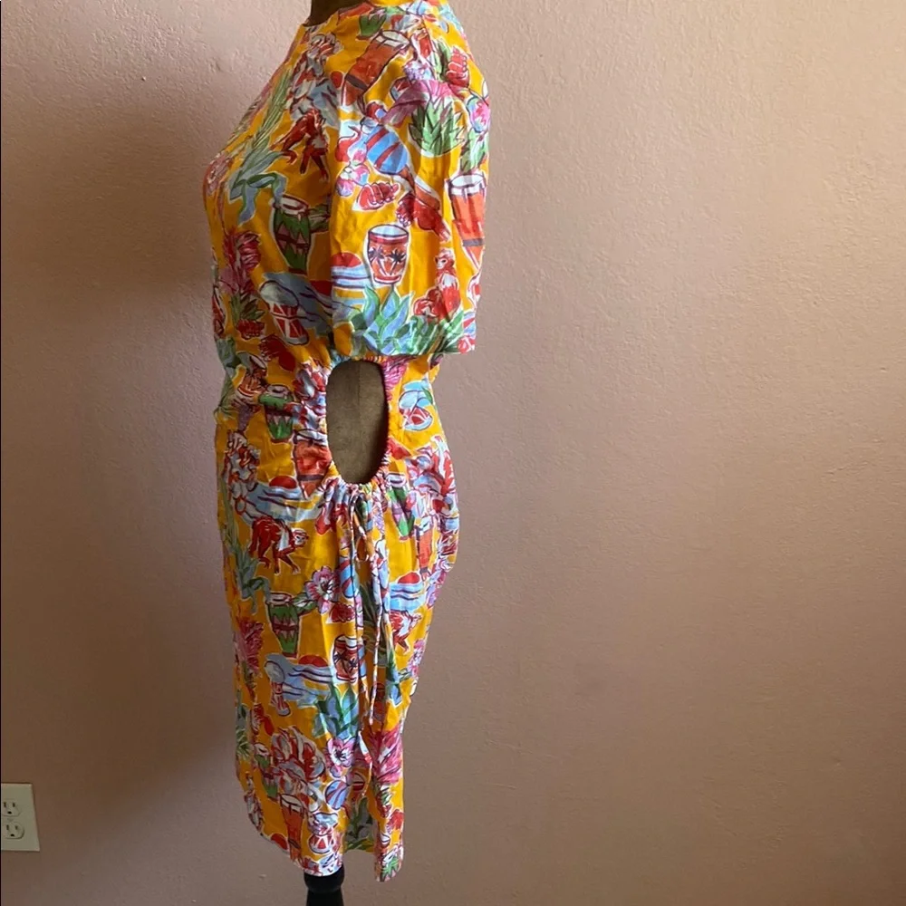 ZARA Vibrant Floral Print Dress - Picture 3 of 9